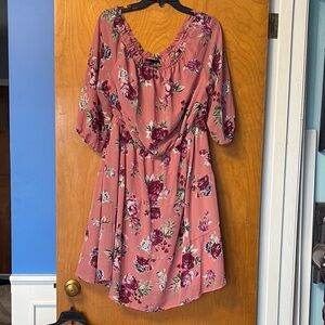 Lane Bryant Floral Pink Dress 16
